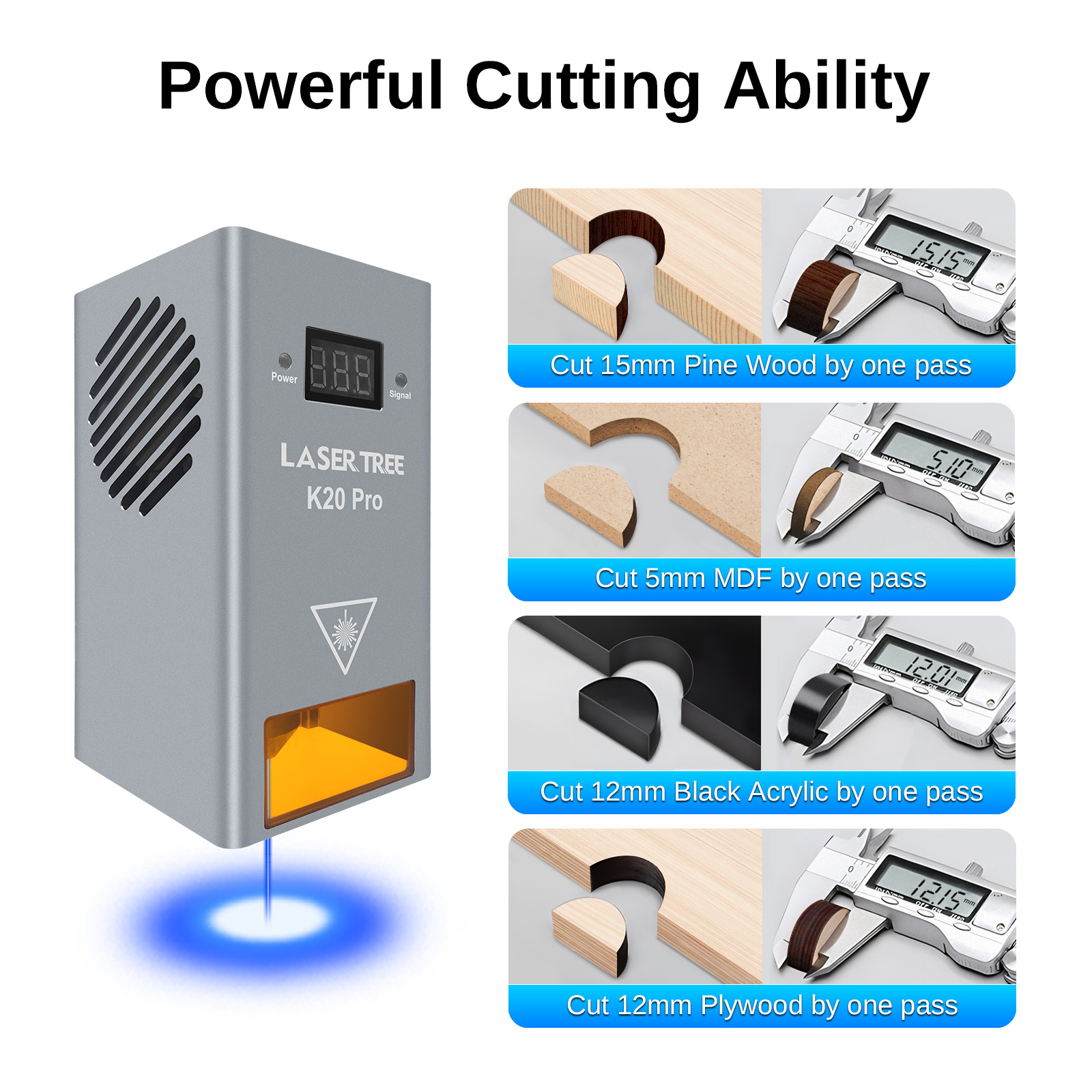 ليزر شجرة 20 واط الطاقة البصري - مراجعة Industrial Laser Engraver وسعره